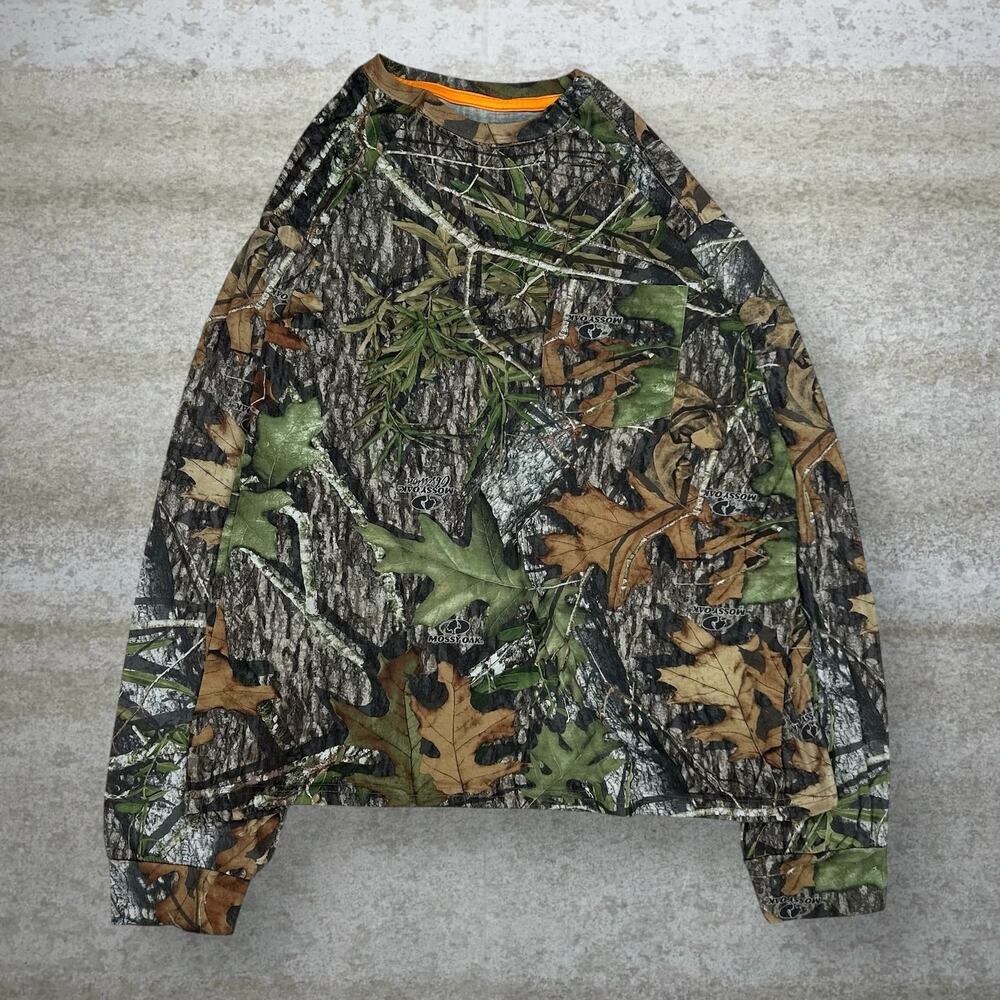 Vintage 90s Mossy Oak Shirt Mens XL Hunting Camo Cotton Long Sleeve Woodland